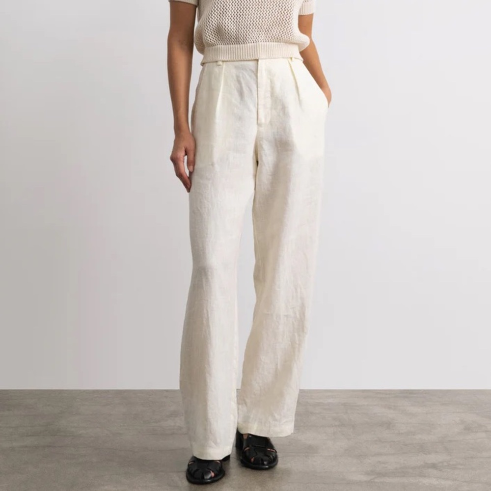 Ozma of California Linen Trouser in Natural size M NWOT